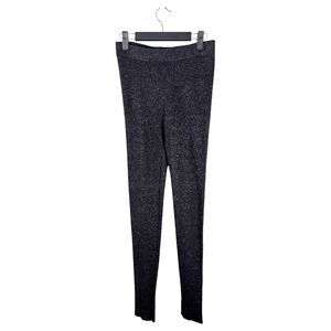 J. McLaughlin Black Metallic Pull On Ponte Pants Size Small